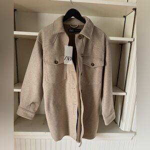 NWT Zara Women's Tan Shacket